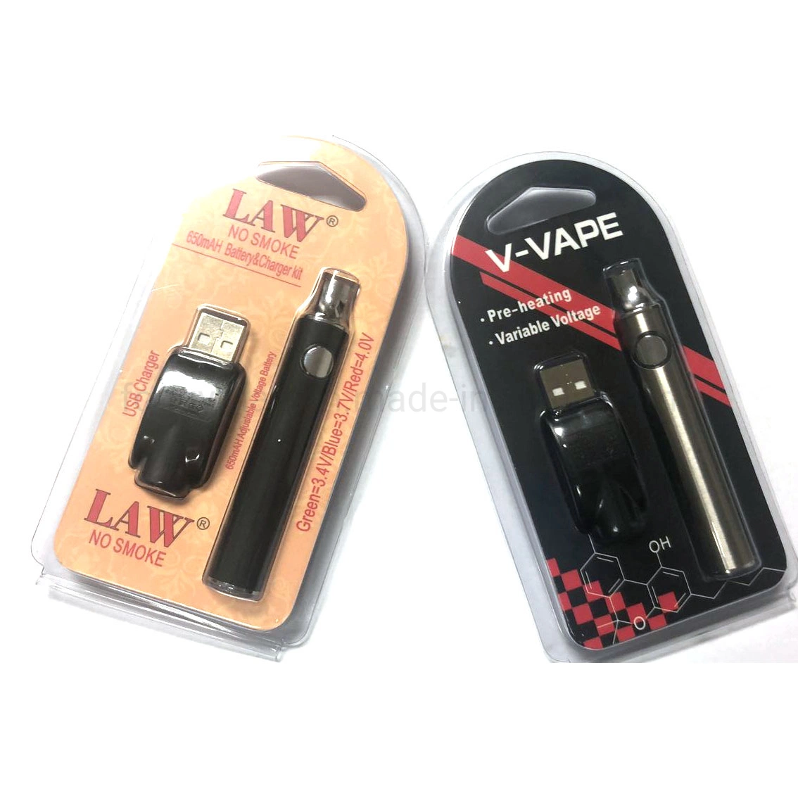 Loi batterie de préchauffage Vape 1100mAh 900mAh 650mAh tension variable 510 Batteries à filetage Ecog pour vaporisateur cartouche d'huile épaisse emballage sous blister