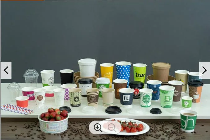 Disposable Customized Printing Single Wall Paper Cups with Lids for Coffee