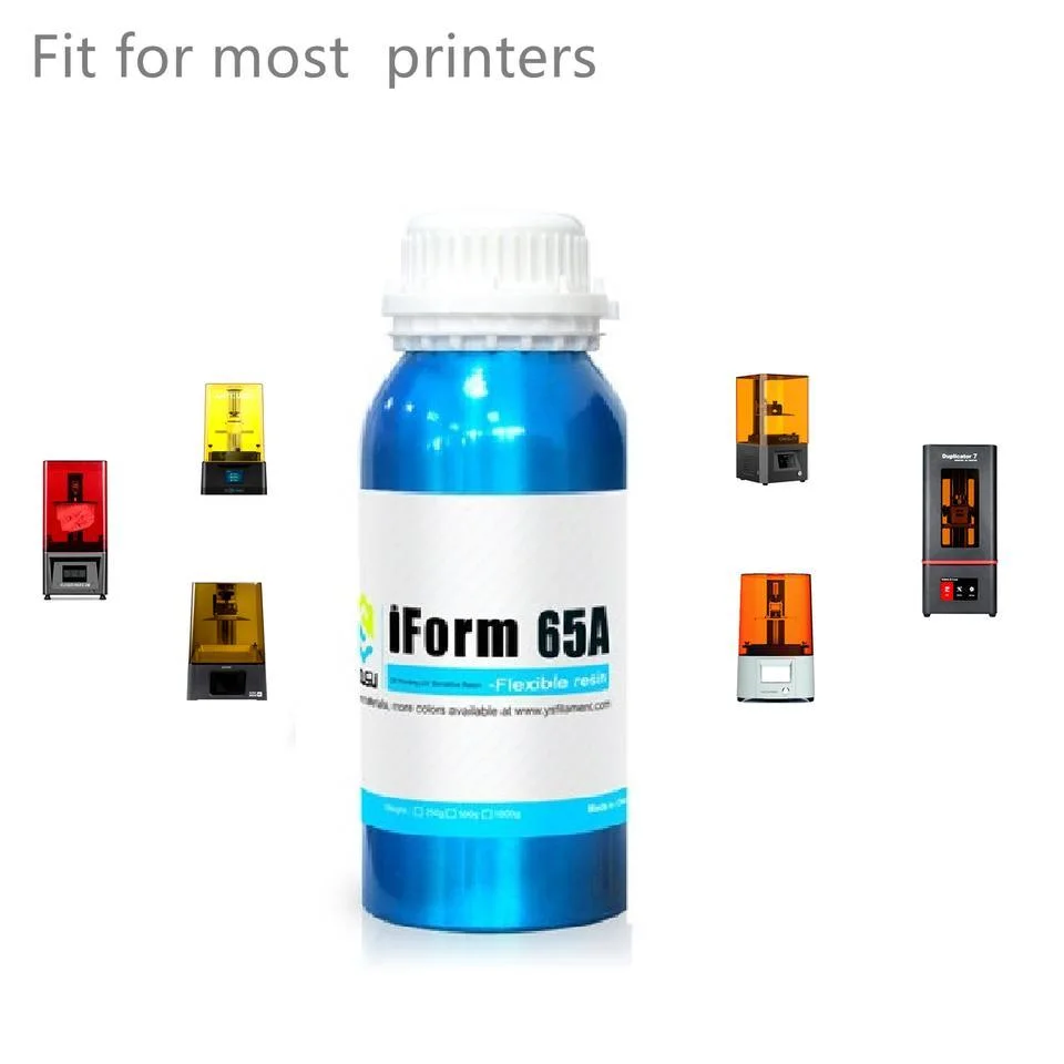 Yousu 3D Flexible 65A 3D Printers Resin 405nm UV-Curing DLP LCD 3D Printing Resin Rubber Like TPU Like Photopolymer Resin Flexible UV Black Resin 1000g