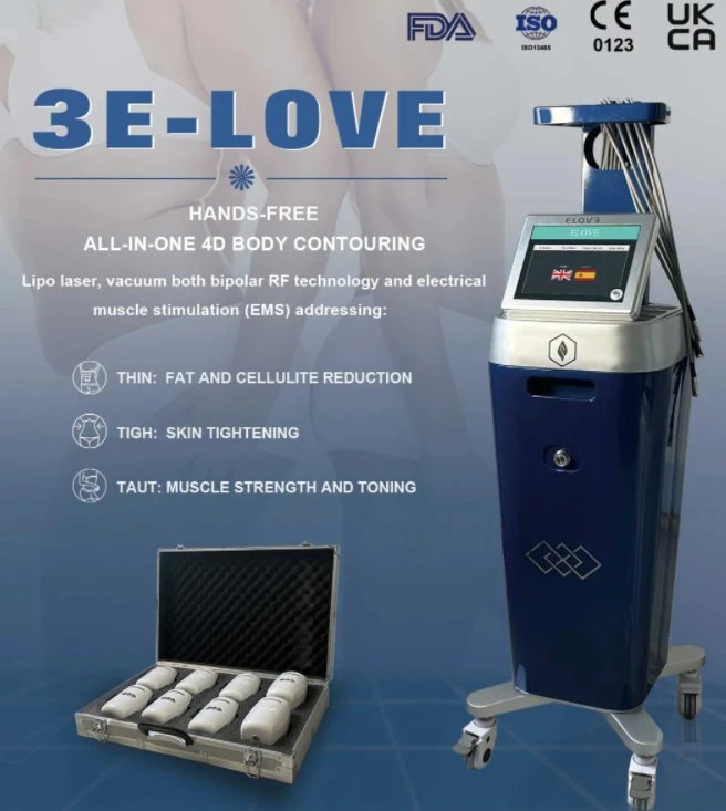 Weight Loss Machine 3 in 1 RF EMS Lipo Laser and Vacuum Handle Free Machine for Beauty Salon Radio Frequency and Red Light Handle Free Machine