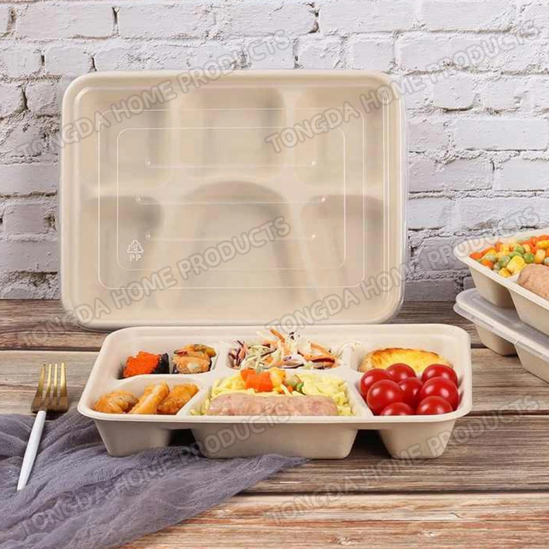 Оптовая упаковка пищевых продуктов экологически безопасные забрать Салат Fast Food Биоразлагаемый Бумажный контейнер для ланча Пульп одноразовый столовую посуда для сбора