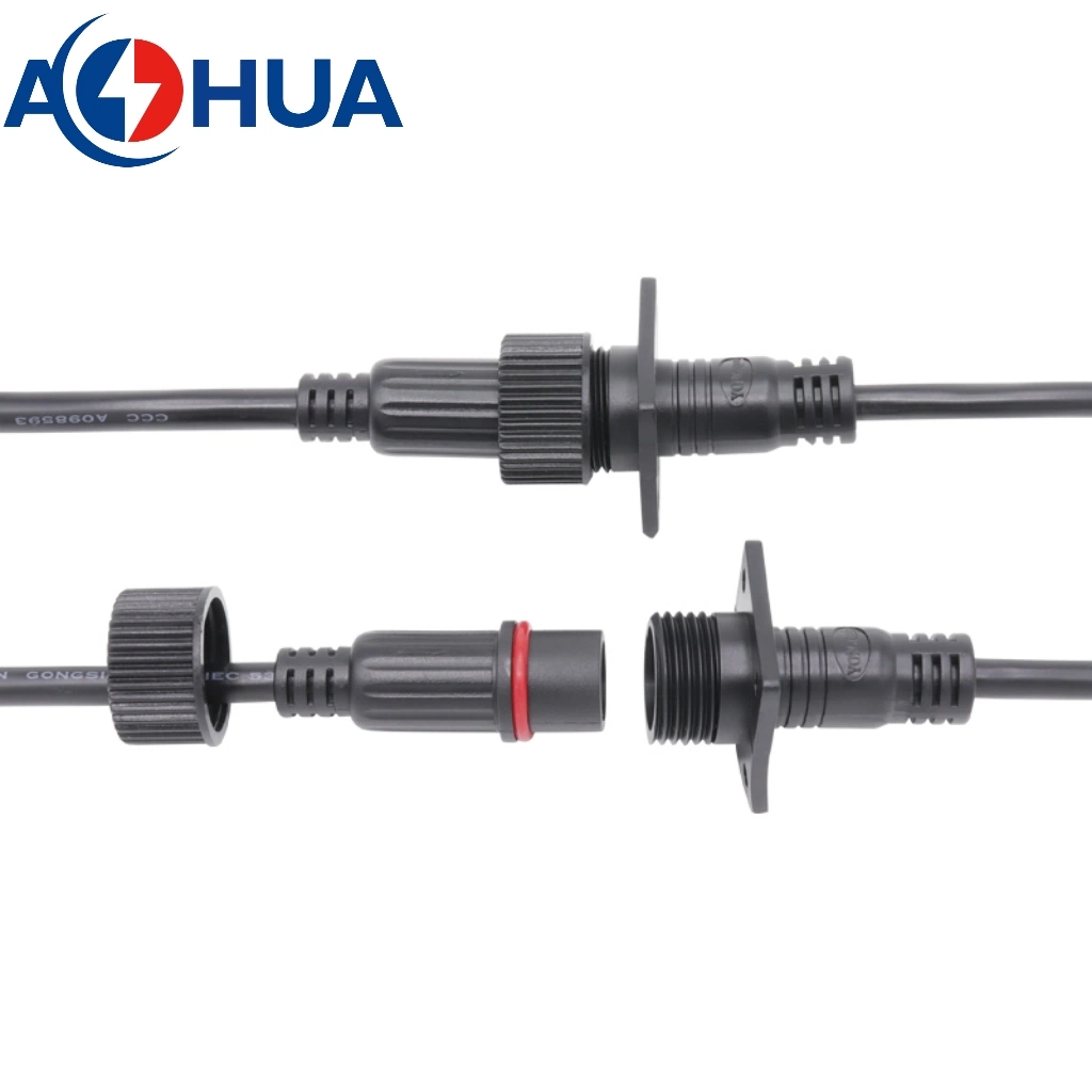 Aohua Electrical Power Wire/Cable 2 Pin to 6 Pin for Outdoor or Indoor LED Lighting Use IP65 Waterproof Connector