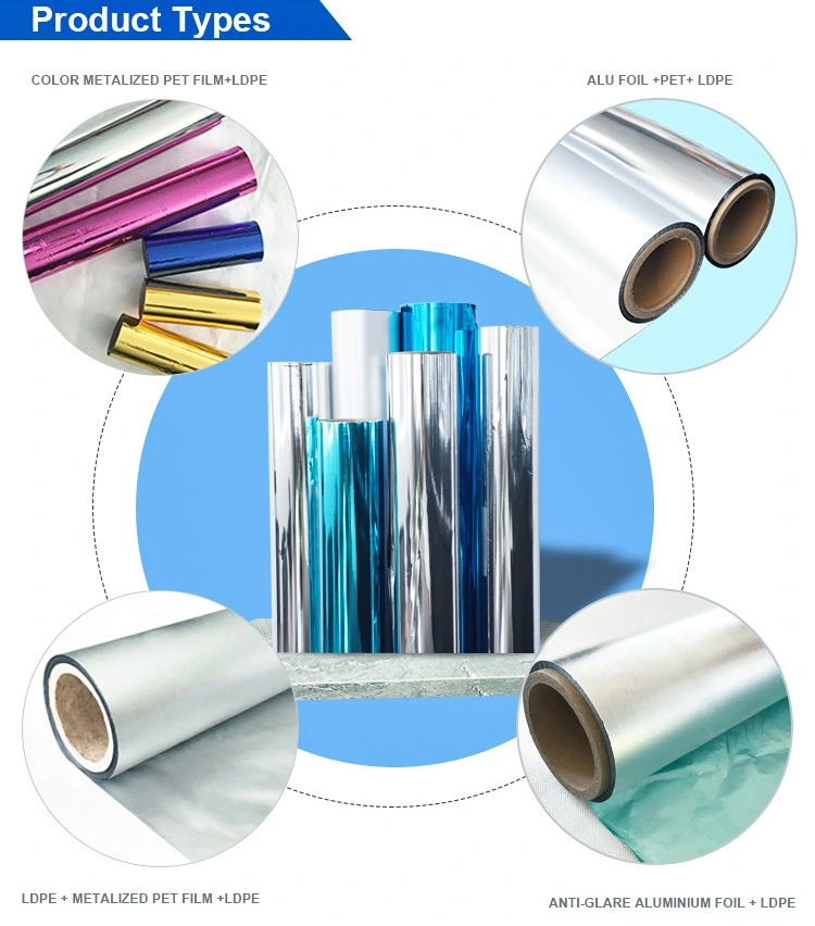 Farbe Rot metallisierte PET Film für Weihnachtsdekoration / PE Verpackung Metallisierte Polyester laminierte Rollen Aluminiumfolie / Aluminiumfolie laminiertes PE mit Drucken