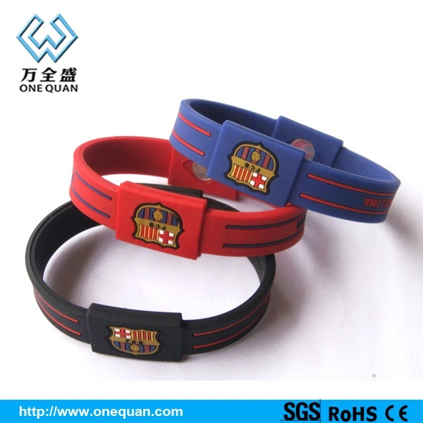 China precio de fábrica Pulsera de silicona con grabado láser brazalete ajustable