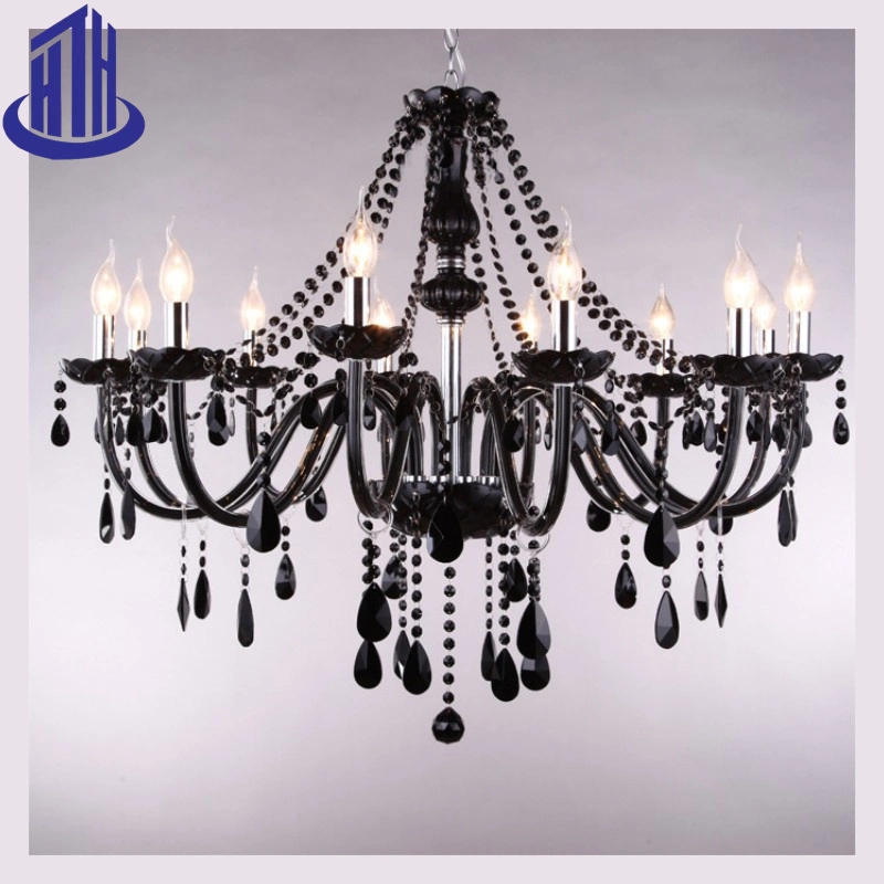 Black K9 Crystal Luxury Decorative Pendant Light Chandelier (8015)