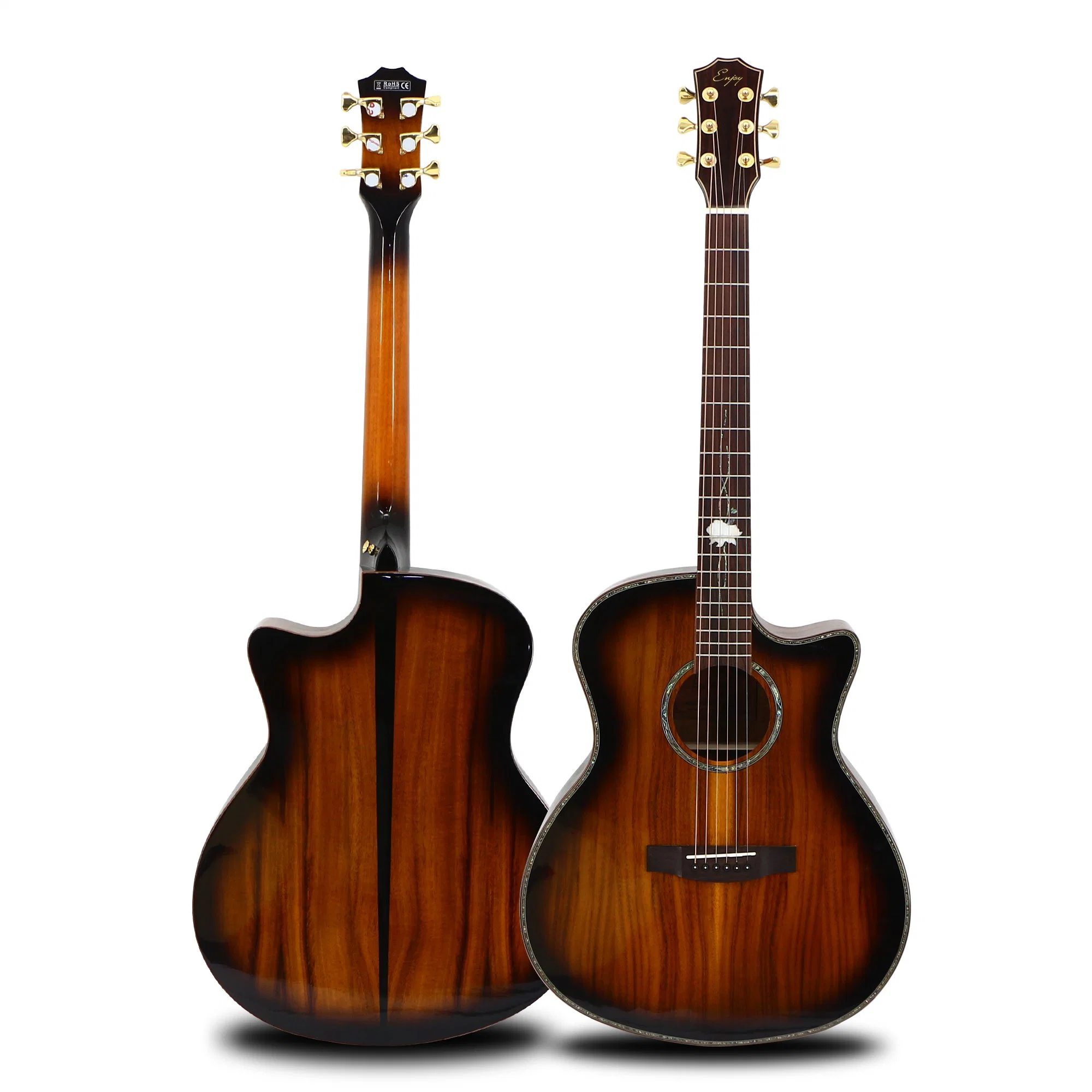Chinese Factory Dadario String Rosewood Fingerboard Musical Instrument High Gloss Cutway High Quality Imported Solid Acacia 41inch Acoustic Guitar