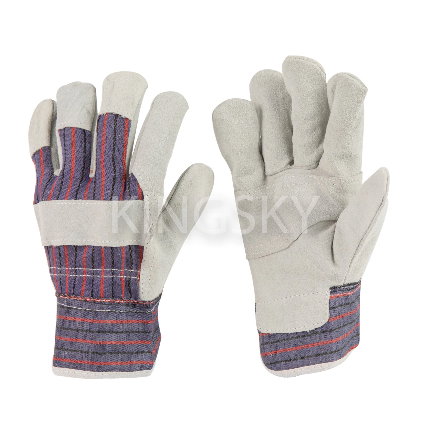 Ce Certificate Economy Cow Split Leather Work Glove with Patched Palm with More Durability