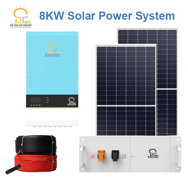 10 kW Off Grid Home Solar PV-Paneelstation komplett Hybrid Power Energiespeicher komplettes Solarstromsystem mit Inverter Lithium-Batterie-Backup