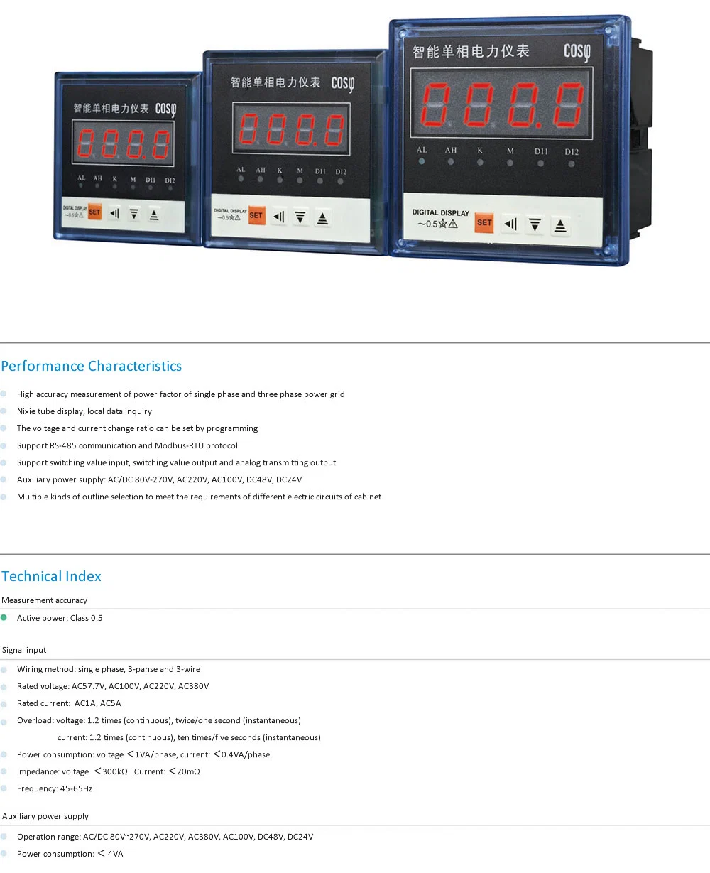 3 Phase Digital Display Multimeter Electric Power Meter