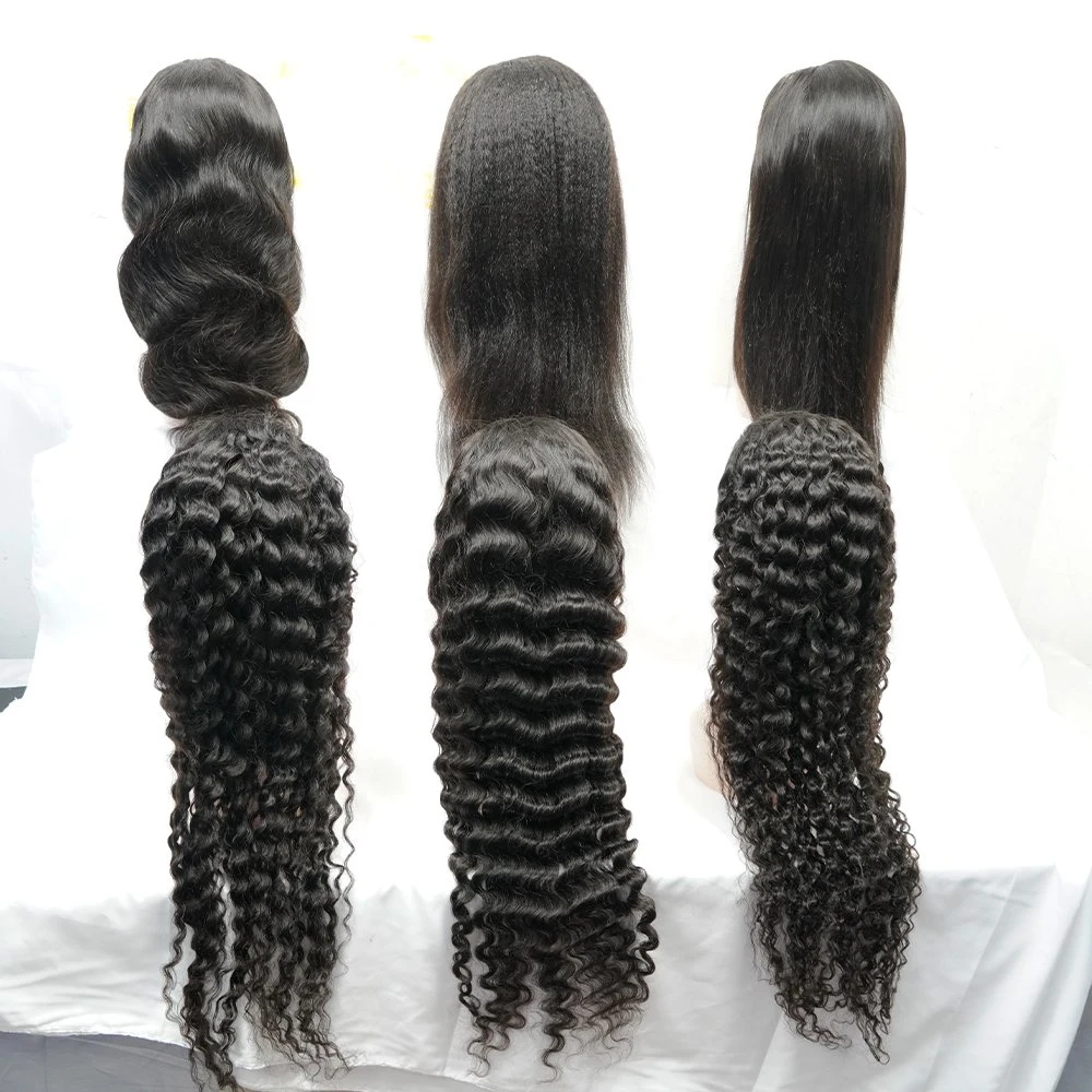 Fabrik Großhandel Voll Frontalen Verschluss Spitze Perücke Cuticle Ausgerichtet Brasilianischen Virgin Hair 150%180% Dichte HD Transparent Lace Front Human Hair Perücke für schwarze Frau