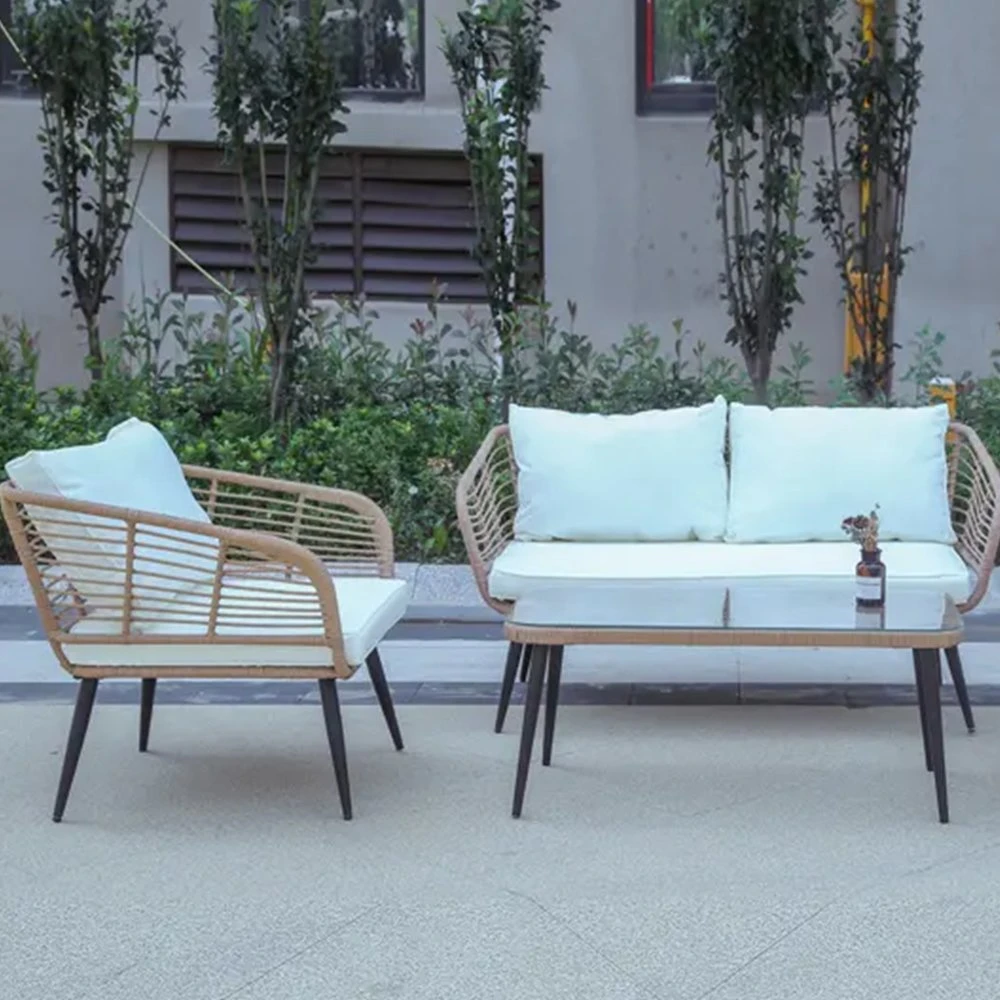 Garden PE Rattan Furniture High quality/High cost performance  Outdoor Furniture Durable Hot Sale PE Rattan Sofa Set with Coffee Table