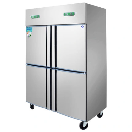 Commercial Vertical Four-Door Refrigerator Dual-Temperature Quick-Freezing Refrigeration Freezer Fresh-Keeping Cabinet