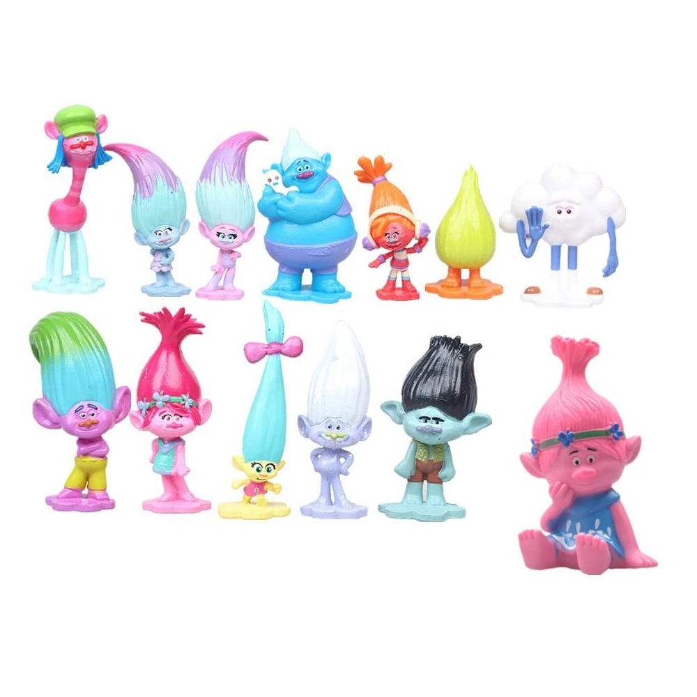 Customized Trolls Figurines Cake Topper Novelty Squishy Mini Model Toy