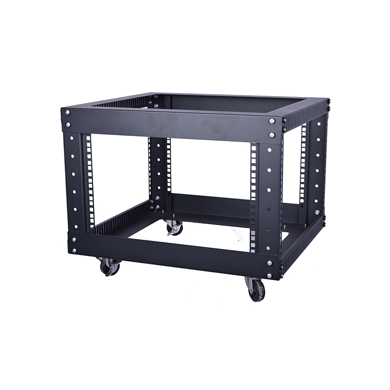 19 Inch 12u Open Frame Rack with 4 Casters and 4 Level Feet