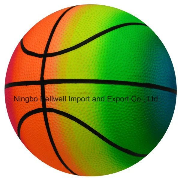 6 Zoll Regenbogen Farbe Durable Bouncy Basketball Sport