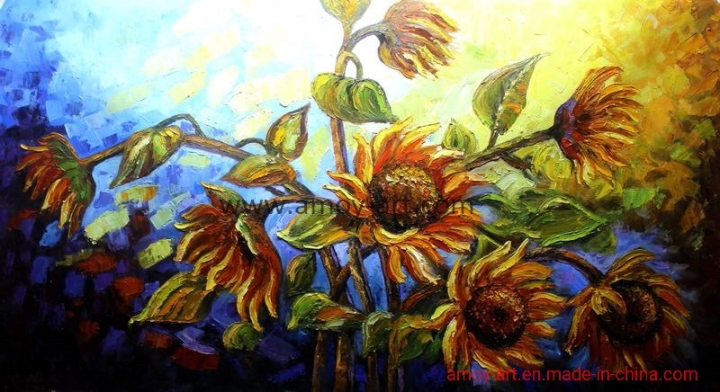 Handgemachte Sonnenblumen Reproduktion Ölgemälde auf Leinwand