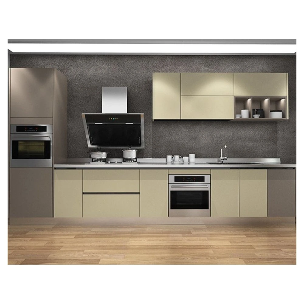 Elementos de armário de cozinha de aço inoxidável armário de cozinha de alumínio Madeira armário de cozinha cozinha armário para pendurar Armários de cozinha de alumínio moderno mobiliário de cozinha