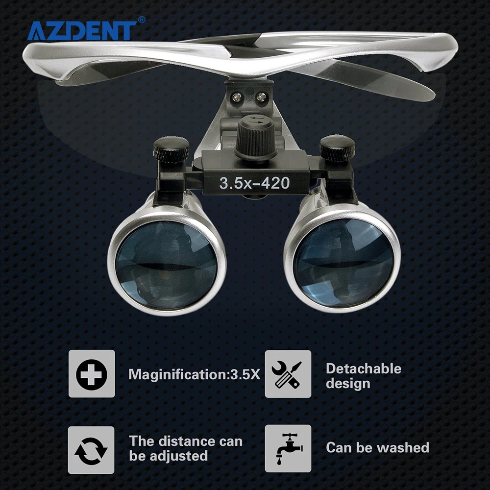 Azdnet 3.5X verre optique de chirurgie dentaire Magnicier phare médical Loupe bandeau