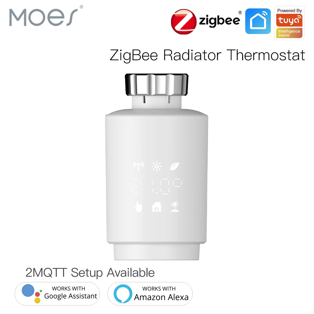 Termostato inteligente ZigBee válvula de radiador Ahorro de energía 2mqtt temporizador digital Control remoto por voz Trv