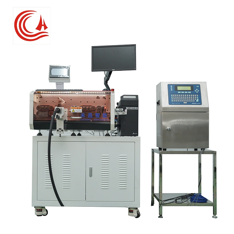 Hc-608f3 Pmj Automatic Cable Inkjet Marking Machine Cable Printing Machine Cable Wire Cut Strip and Print Machine