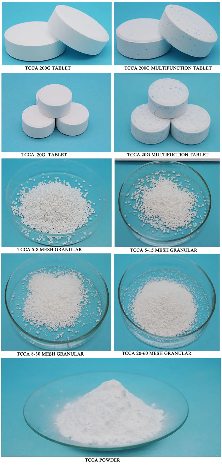 Дезинфицирующее средство для окружающей среды TCA 90% Chlorine Powder Granular Tablet