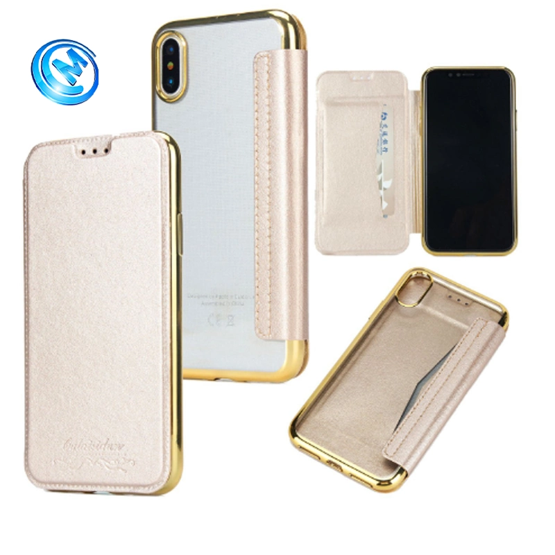 Electroplating TPU+PU Leather Case for iPhone X