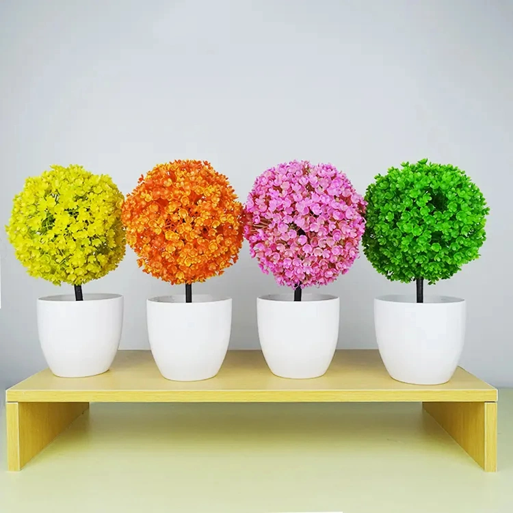 Nordic Simulation petite fleur plastique plantes en pot intérieur de bureau à la maison Salle de séjour, bureau, décoration, fleurs artificielles