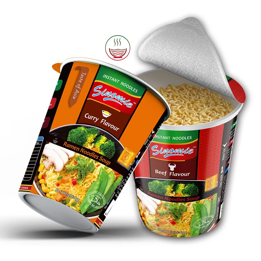 Haichijia Manufacture Wholesale Halal Fried Fast Food Curry Flavor Cup Instant Soup Ramen Noodles