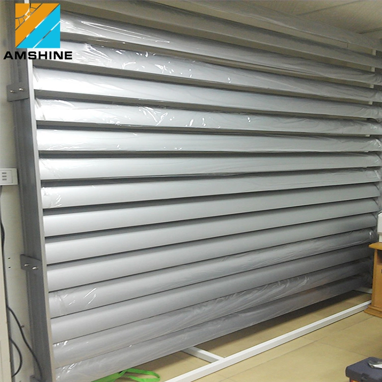 Outdoor Aluminum Motorized Sun Shade Aerofoil Louvers