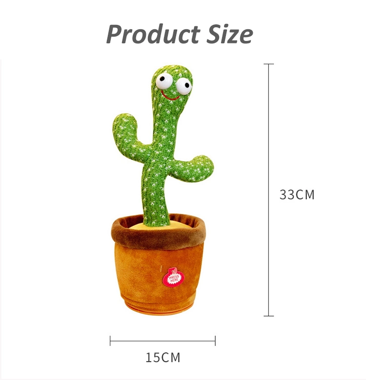 Nova podem cantar e dançar Cactus Peluche Dropshipping Suporte