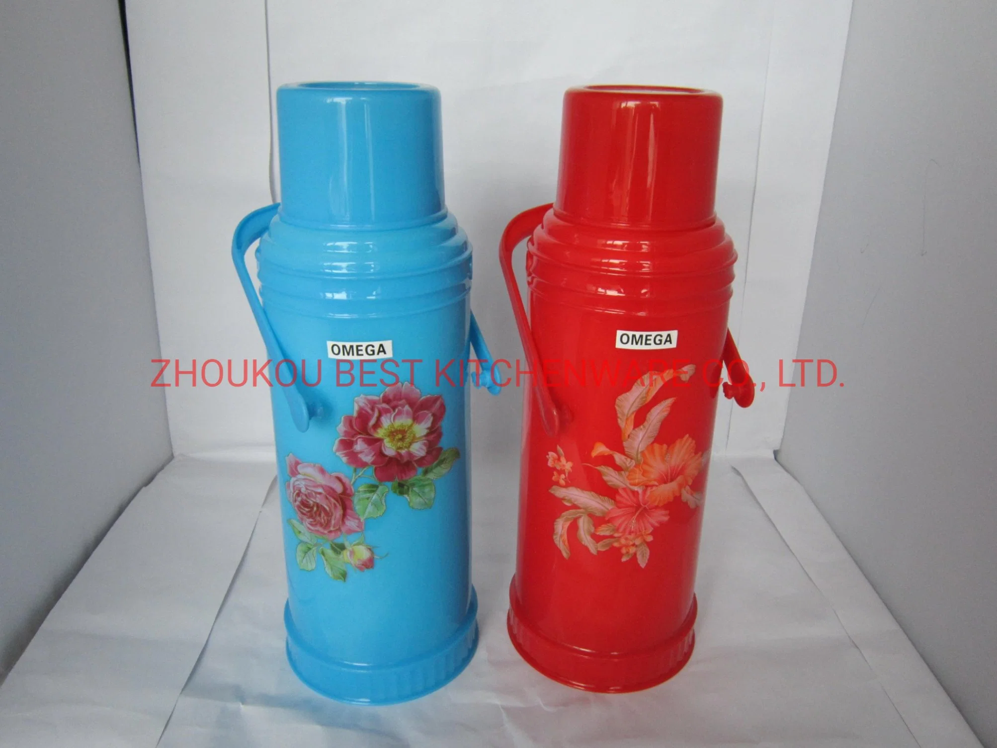 African Southeast Asia Blue Red Cheap Glass Lined 2L Plastic Thermos