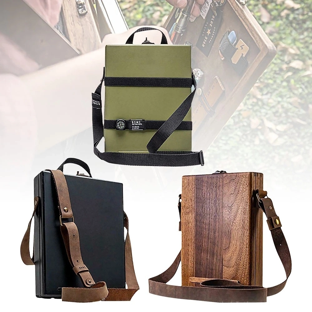 Multifunctional Vintage Wooden Portable Messenger Bag Ci21472