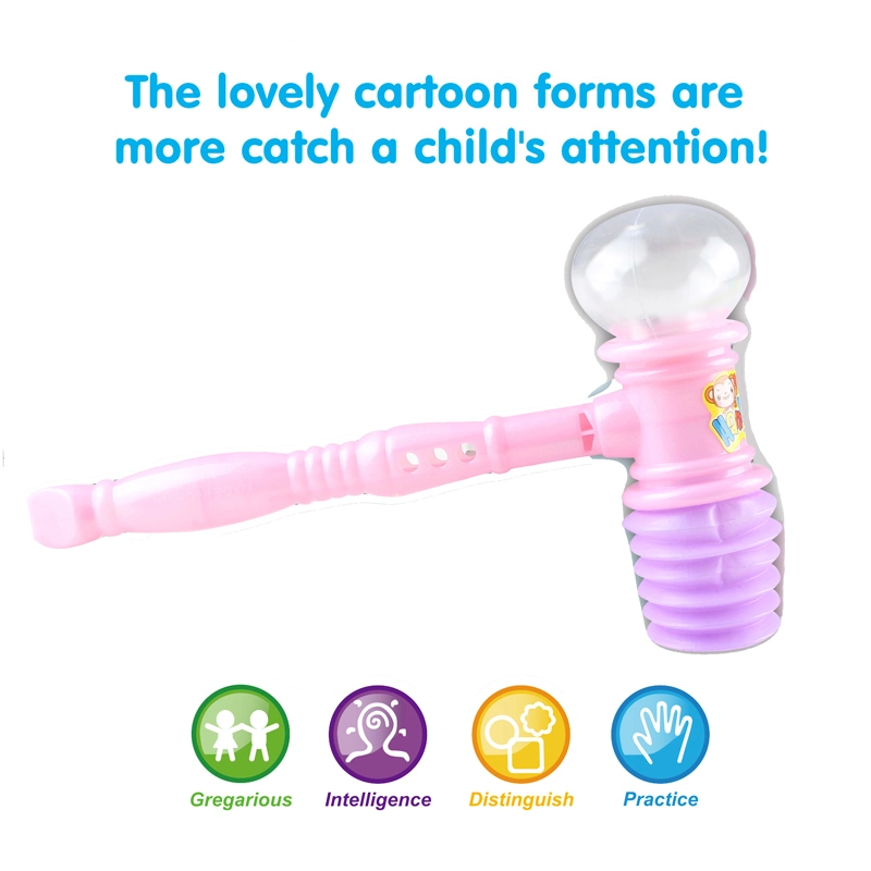 OEM/ODM Promotion Fun Noise Maker Handle Hammer Candy Toy Kids Plastic Noisy Whistle Hold Sugar Toy Funny Toy Hammer