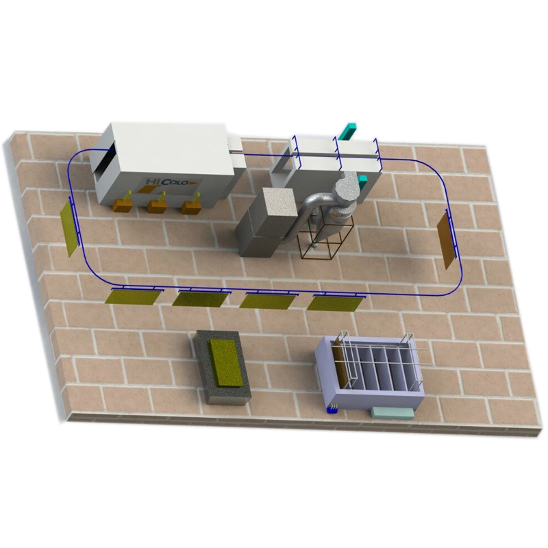 Полное автоматическое производство конвейера порошкового распыления для алюминиевых профилей Линия машины / завод