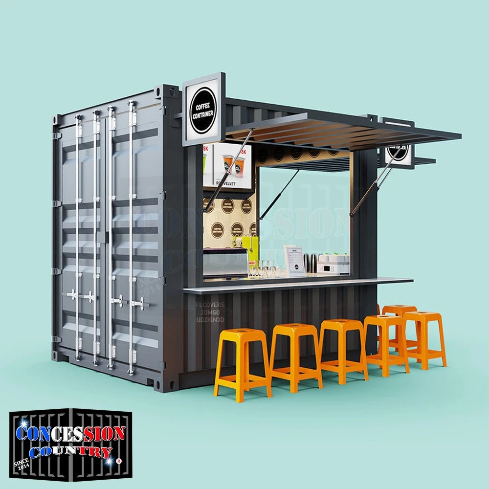 Free Design Shipping Container Cafe Food Kiosk Booth Container for Coffee Shop