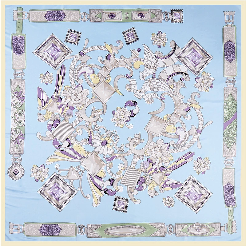 Wholesale/Supplier Large Silk Scarf Ladies Custom Logo Digital Print Luxury Silk Scarves for Women