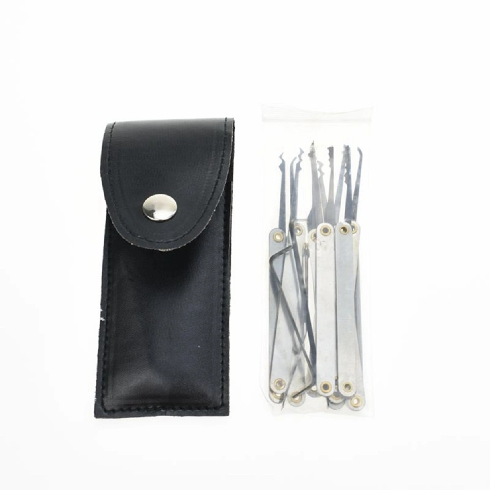 Yh9120 Lock Pick Set Locksmith Tools Plastic Box Leather Case 17 PCS Lockpicks