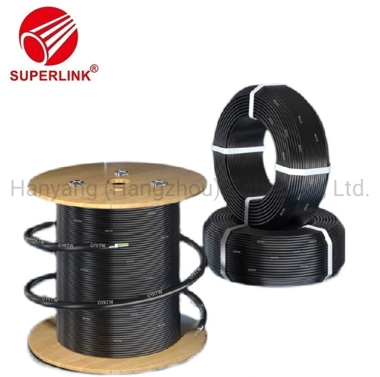 Outdoor Aerial Singlemode SM mm gepanzertes LWL-Kabel mit Flachstecker aus Stahl FTTH Fibra Optica Kabel GYXTW 8cores