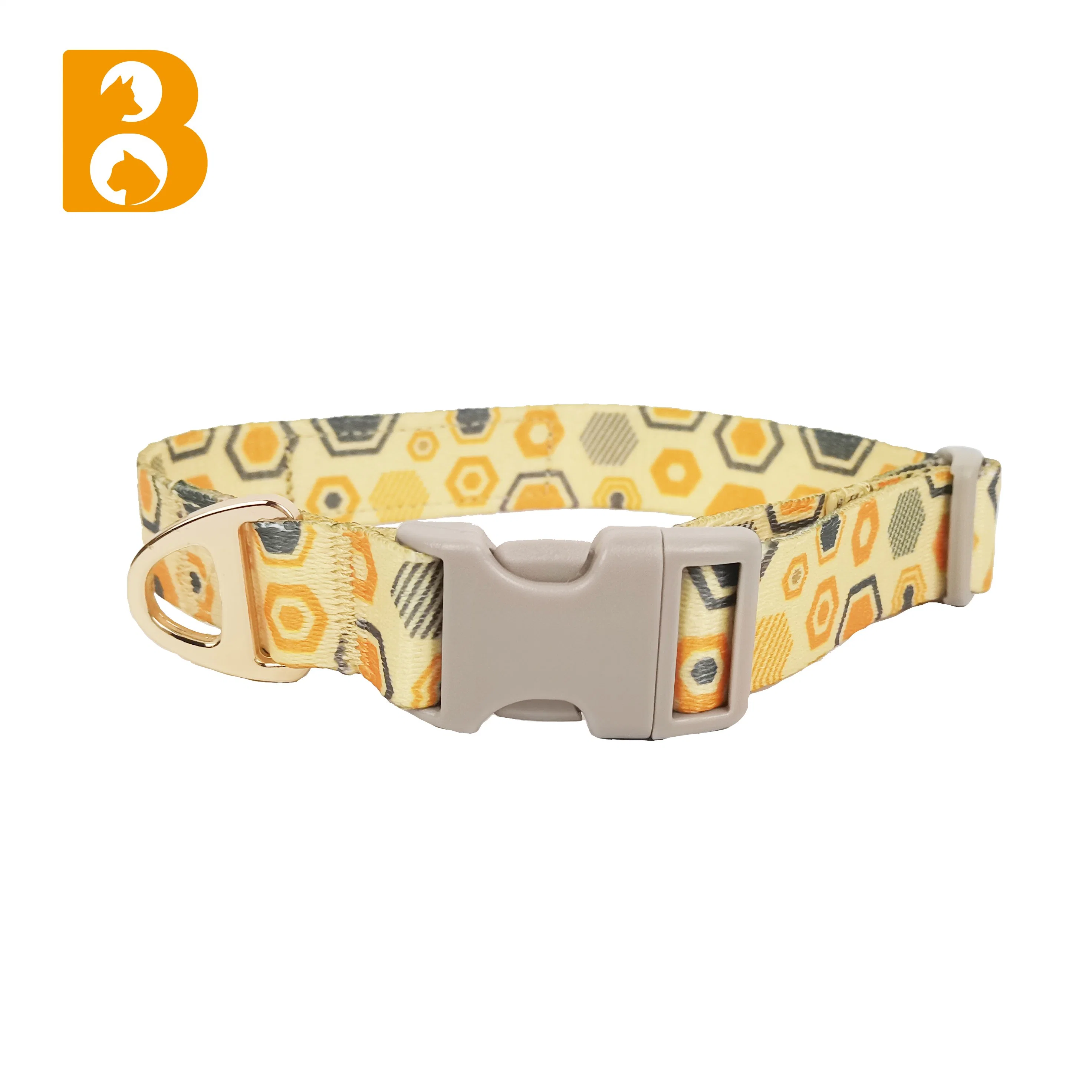 2023 Yellow Print Adjustable Customizable Dog Cat Pet Collar