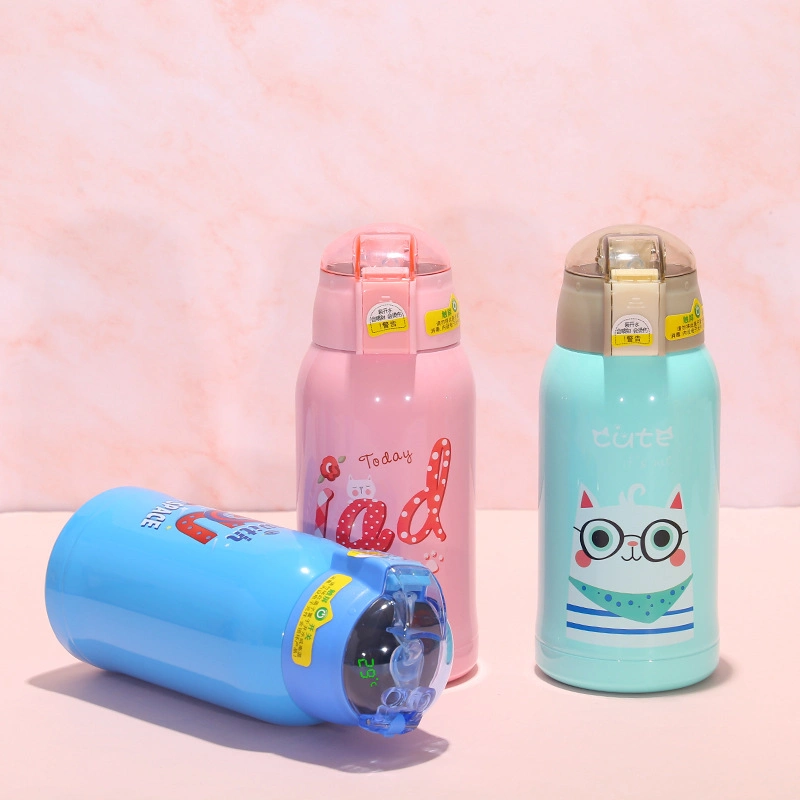 School Students Smart LED Temperature Display BPA Free 316 Stainless Steel Insulated Kids Bottle with Straw