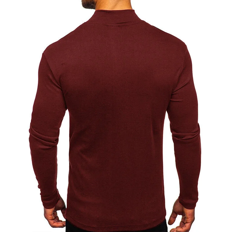 L'hiver de haute qualité à manches longues occasionnels plaine de réchauffage de vrac T Shirt pour hommes chemises en polyester