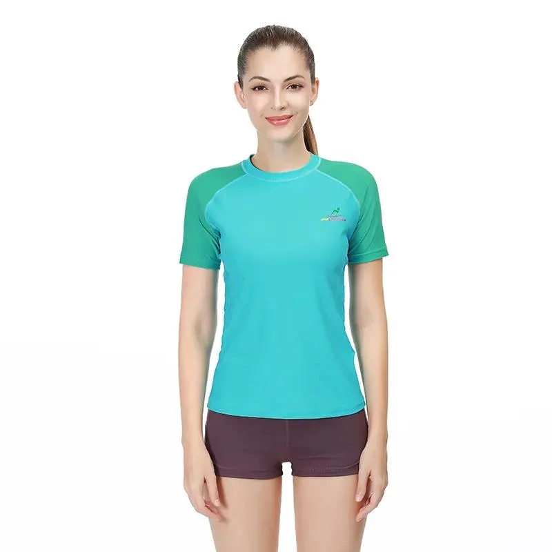 OEM ODM Service Women's Short Sleeve Rashguard Upf 50+ Nylon Rash Guard