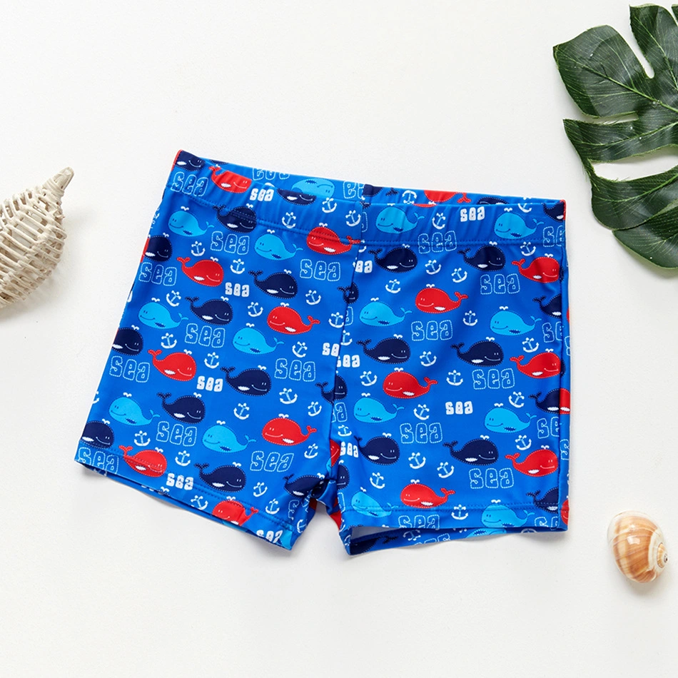 Boys Swimwear Cartoon Whales 2-16 Years Children&prime; S Summer Beach Swimsuit Boys Swimming Trunks Swimsuit One Piece Beachwear