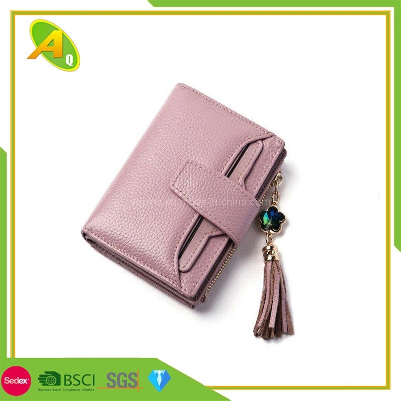 Mujer de moda Zipper Cuero moneda dinero Tarjeta de crédito Long Lady Cartera de regalo promocional de nylon cartera (08)