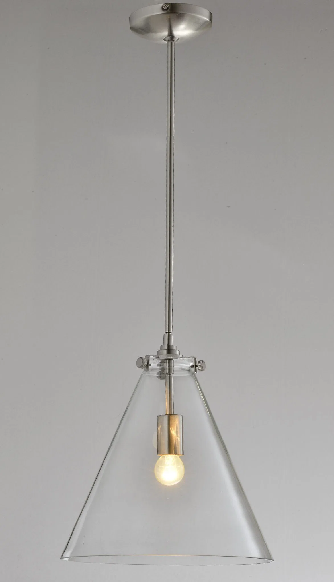 Simple Global Clear Glass Pendant Lamp in Chrome (17004-P)