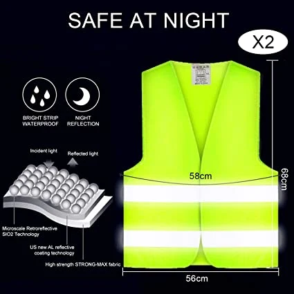 High Visible Safety Reflective Vest Fluorescent Green Can Be Customized Logo