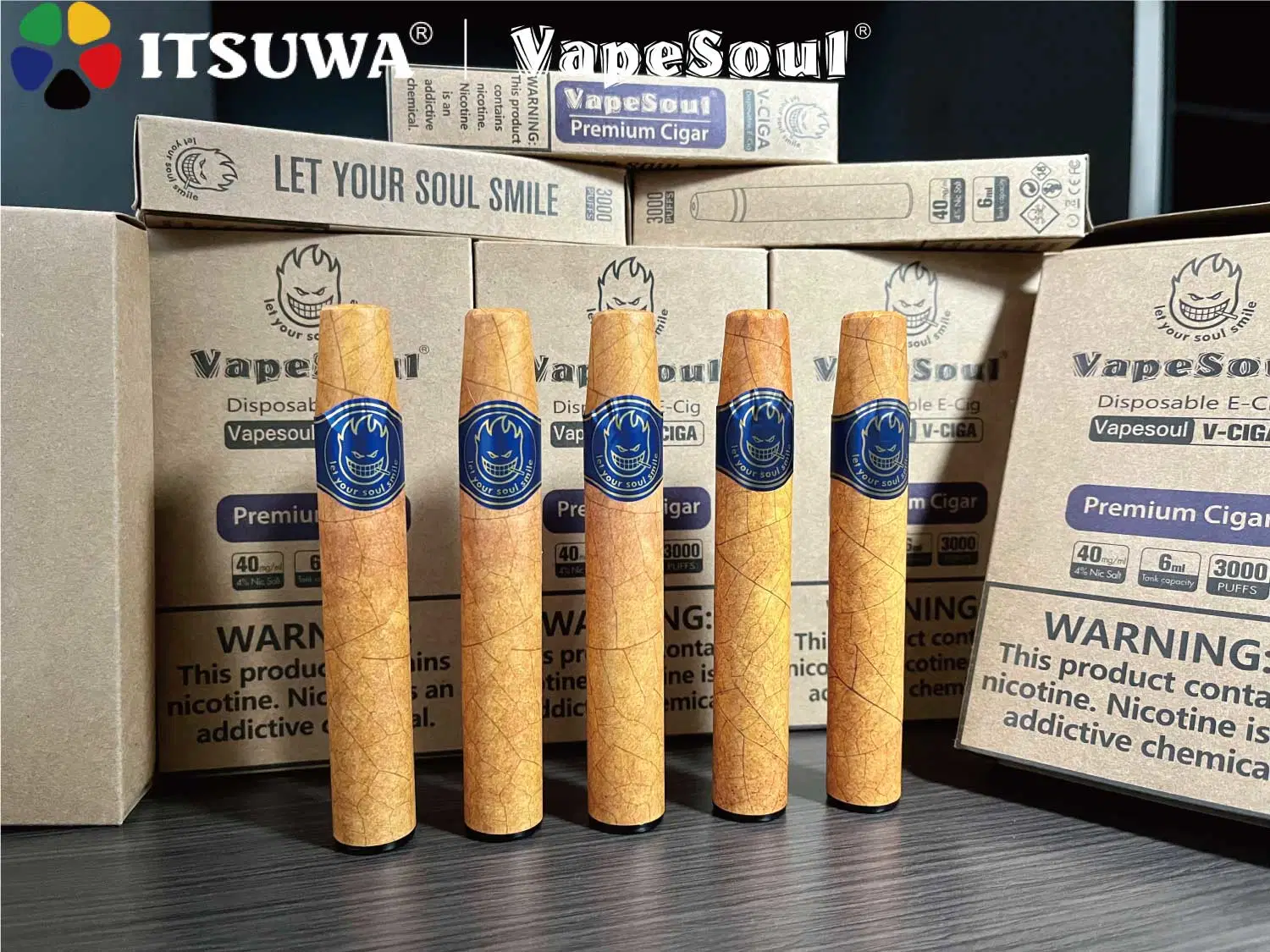 Vapesoul V Ciga основную часть оптовых хлопка катушки 3000 Puffs одноразовые 2023 наиболее популярных Vape аккумулятор курения Vape