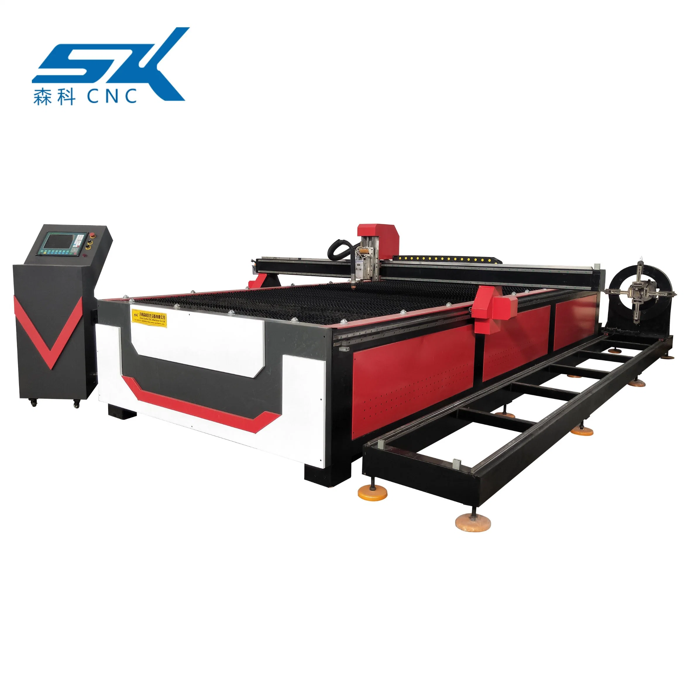 100A 200A Popular Large Working Table Model 3015 2053 with Rotary 4 Axis Plasma Cutting Metal Iron Sheet CNC Machine