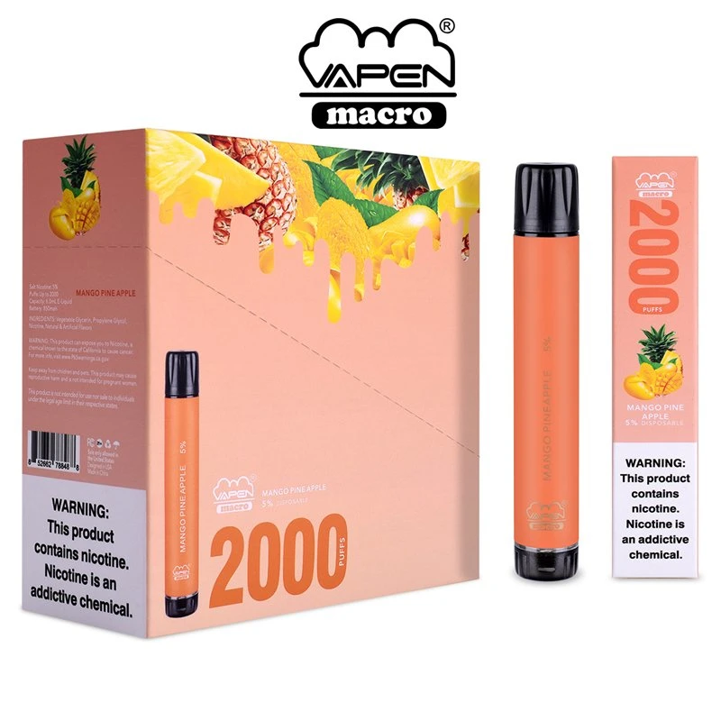 E Lux Price Vapen Macro السجائر القابلة للاستخدام مرة واحدة نكهة الفواكه المختلفة أقلام Vape صغيرة يمكن التخلص منها