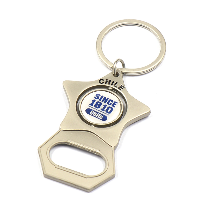 China OEM Factory Wholesale/Supplier Custom Made Silver Plated Round Promotional Metal Alloy Company Logo Keyring